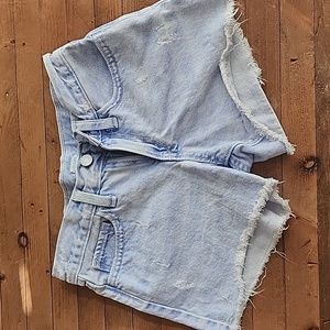 Denim Raw Hem Shorts